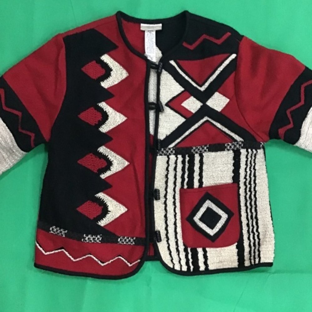 🌸 3/$20Coldwater Creek red print jacket/sweater